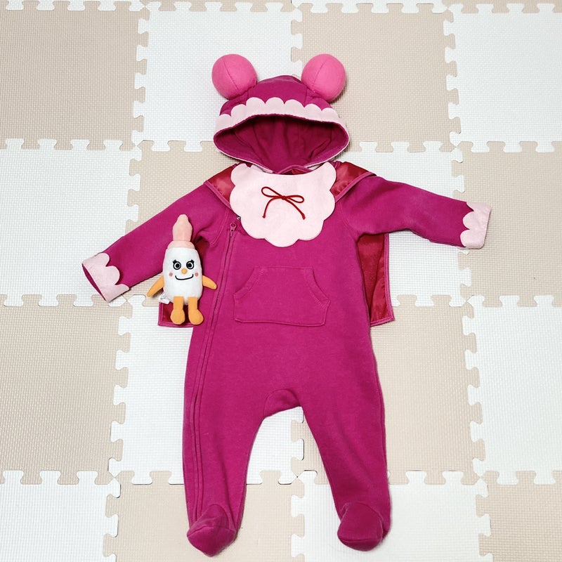 完成した赤ちゃんまん衣装